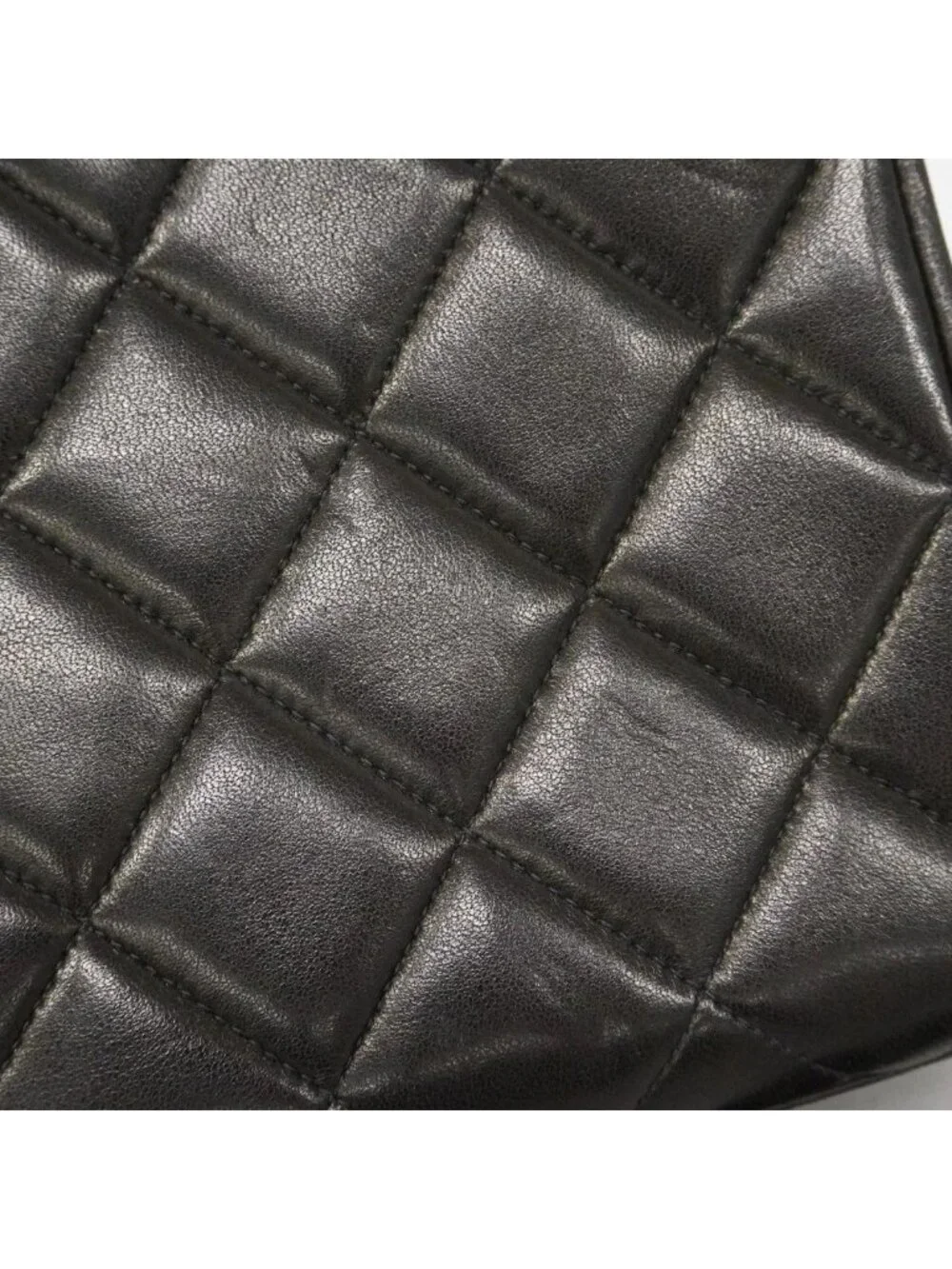 Chanel Shoulder Bag Quilted Lambskin Black Gold
